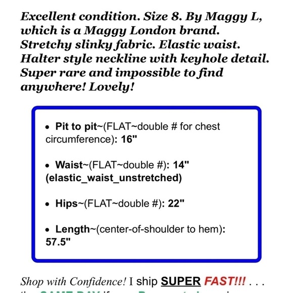 Maggy London Sz 8 Long Color Block Slinky Yellow Navy White Halter m Maxi Dress - Picture 2 of 9